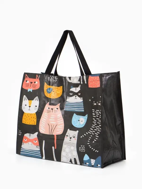 Сумка хоз Котики, 45*20*37, отдел без молнии, черный Сумка хоз Котики, 45*20*37, отдел без молнии, черный