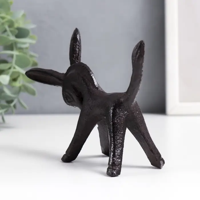 Фигурка чугун, подставка для колец &laquo;Ослик&raquo;, 10&times;4&times;12.5 см