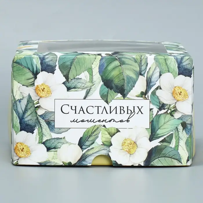 Коробка для капкейков, кондитерская упаковка двухсторонняя, 2 ячейки, «Счастливых моментов», 16 х 10 х 10 см Коробка для капкейков, кондитерская упаковка двухсторонняя, 2 ячейки, «Счастливых моментов», 16 х 10 х 10 см