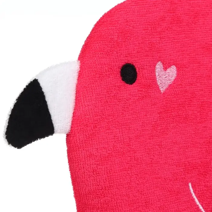 Детская мочалка для купания Крошка Я &laquo;Фламинго&raquo;, махра