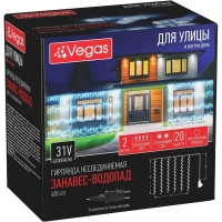 Гирлянда светодиодная Занавес 400LED 20 нитей 2x2 м холодный белый
