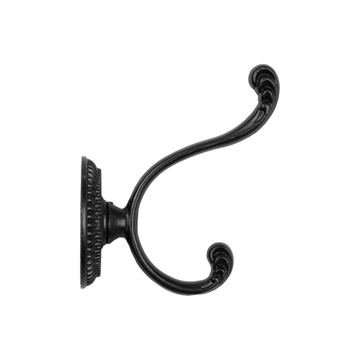 Крючок мебельный ТУНДРА TKD013, двухрожковый, черный Крючок мебельный ТУНДРА TKD013, двухрожковый, черный