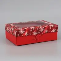 Коробка подарочная складная, крышка - дно, с окном &laquo;С Новым Годом&raquo; 24&times;17&times;8 см