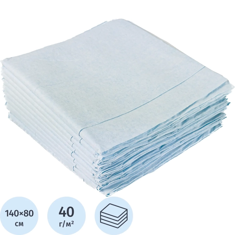 Простыня н/с бум.ламинир.140х80 10 шт/уп,индив.сложение  Гекса