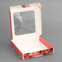 Коробка подарочная сборная с окном, упаковка, «Прекрасных моментов», 16×16×3 см