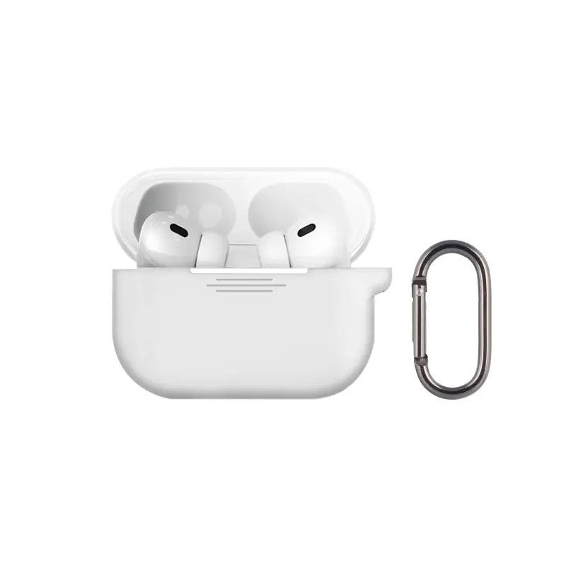 Чехол для AirPods Pro 3 с карабином White