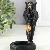Подсвечник "Богиня Викка", 12х7 см, черный