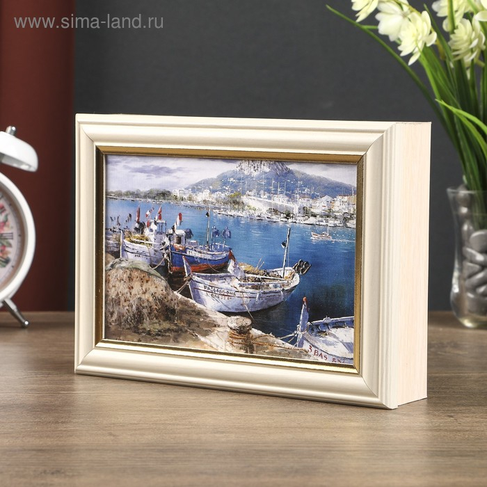 Ключница Ключница "Белые лодочки" 15х21 см молочный дуб