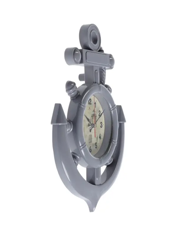 Часы настенные интерьерные &laquo;Якорь&raquo;, бесшумные, плавный ход, 38&times;27.5 см, d=12 см, серые
