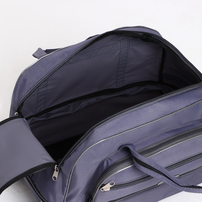 Сумка дорожная на колёсах, отдел на молнии, с увеличением, наружный карман, цвет серый Сумка дорожная на колёсах, отдел на молнии, с увеличением, наружный карман, цвет серый