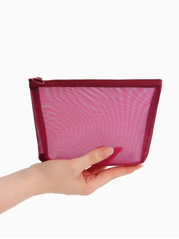 Косметичка дор Сетка 17*6,5*13,5, отд на молнии, бордовый Косметичка дор Сетка 17*6,5*13,5, отд на молнии, бордовый