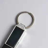 Брелок под нанесение кожзам, металл "Ремешок" размер окна 3,3х1,5 см, чёрный 11,5х2,8х0,8 см   10904