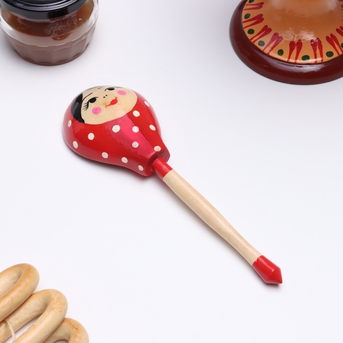 Ложка полубаская «Матрёшка», 19×6 см, микс Ложка полубаская «Матрёшка», 19×6 см, микс