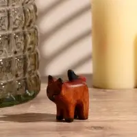 Сувенир «Причудливый кот», 5.5×4.5×2.5 см, дерево