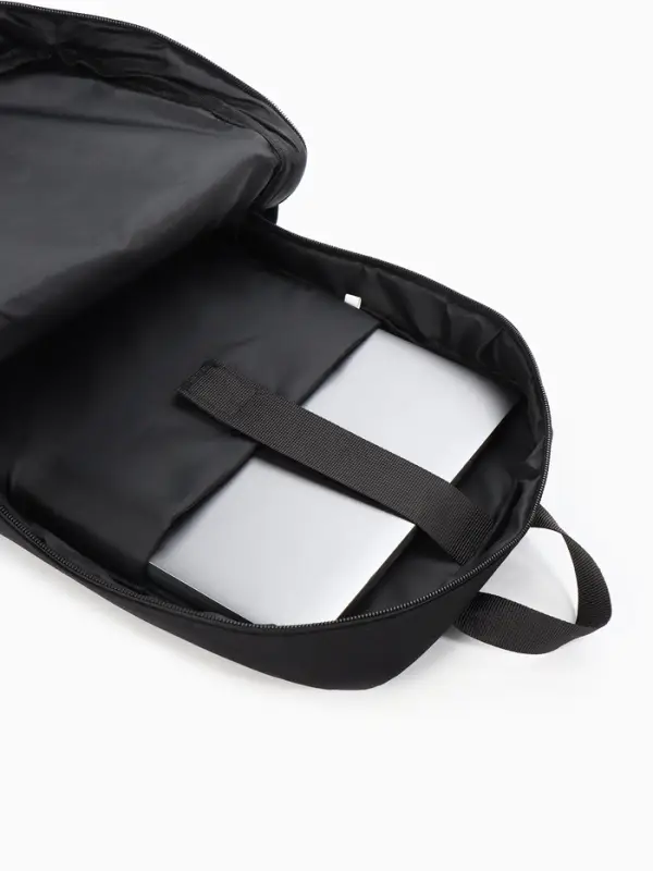 Рюкзак школьный, 1 отделение, 5 наружных карманов, однотонный, 28&times;9.5&times;42 см, чёрный