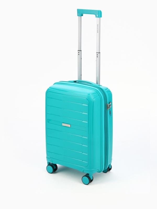 Чемодан 20 Чемодан 20", PP, 38*22*56, отд на молнии, код замок, 4 колеса, зеленый