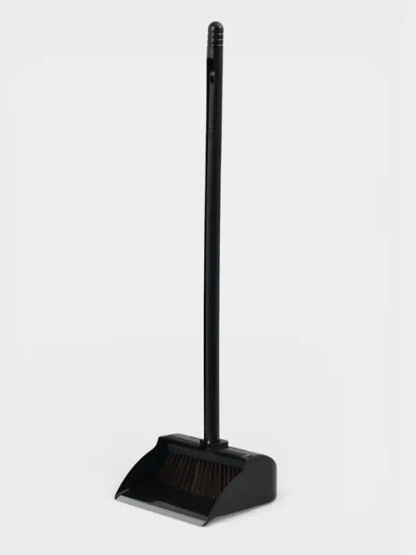 Щётка для пола, совок 26&times;25 см, щётка 25 см, пластиковая секционная ручка 98 см, чёрная