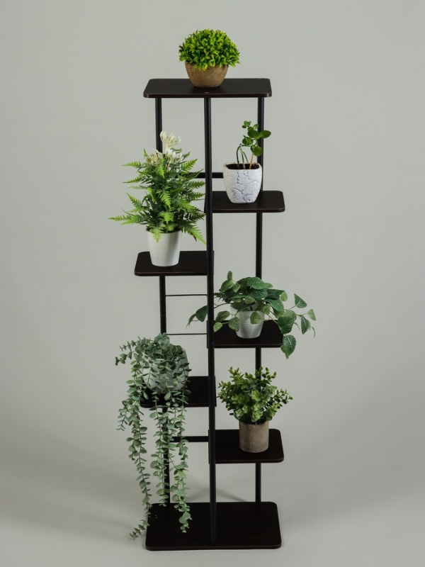 Подставка для цветов Greengo, 7 полок, 36 × 23 × 120 см, напольная, каркас металл, полки МДФ, чёрная Подставка для цветов Greengo, 7 полок, 36 × 23 × 120 см, напольная, каркас металл, полки МДФ, чёрная