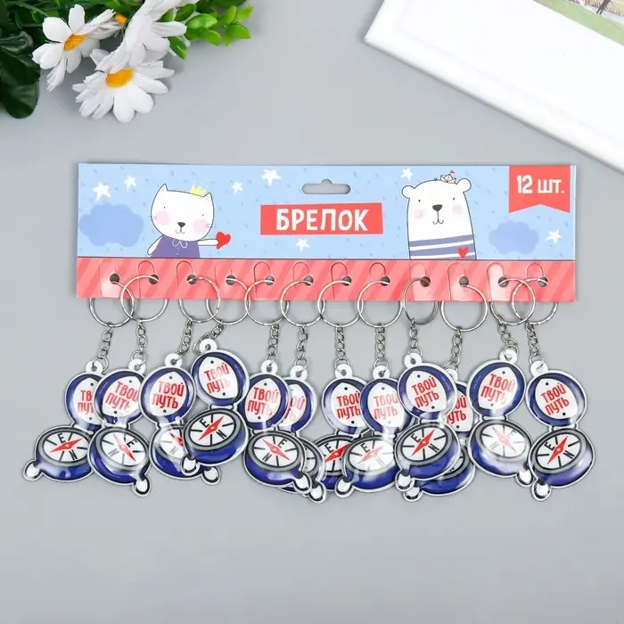 Брелок для ключей на кольце «Компас - Твой путь», PVC, 6.3×4.9 см