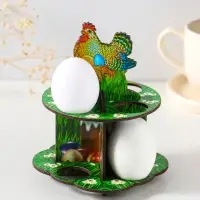 Подставка пасхальная на 8 яиц в двух ярусах "Курочка ряба", 15,5х12,5 см