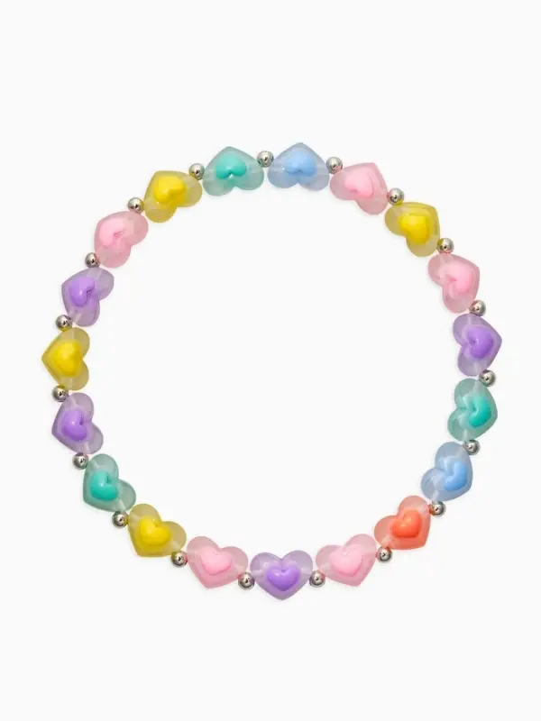 Бусы детские Бусы детские "Выбражулька" сердце, цветные в серебре