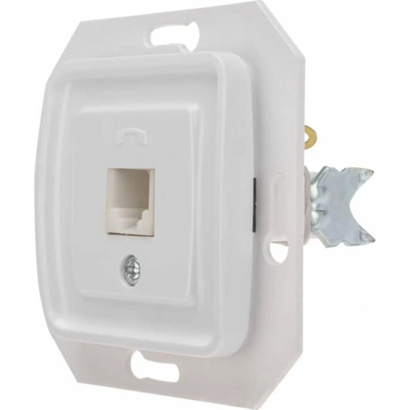 Розетка KRANZ KR-78-0222 DEA телефонная RJ11 с/у мех. Бел (1/10/120)