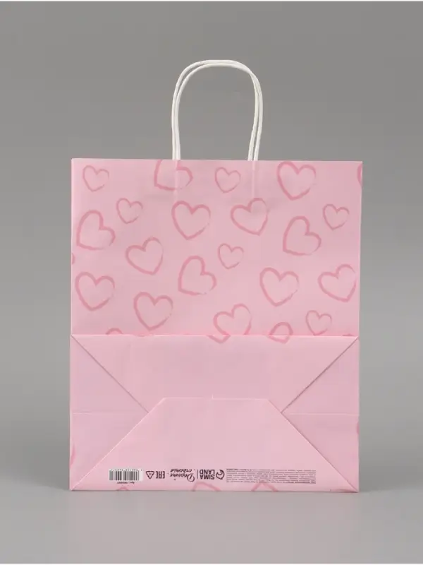 Пакет подарочный &laquo;Сердца&raquo;, 28 х 32 х 15 см