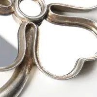 Панно настенное полистоун &laquo;Зеркальный клевер&raquo;, под серебро, 19&times;2.5&times;26 см