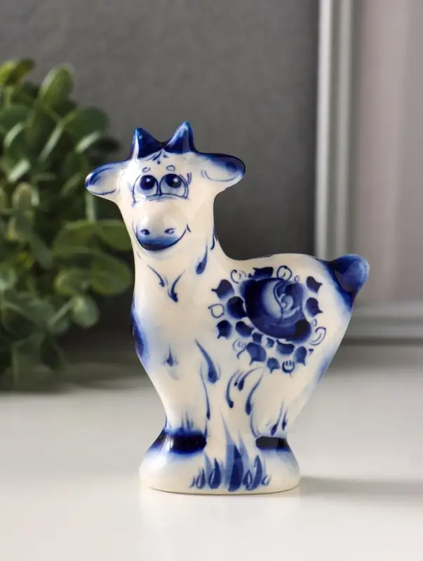 Фигурка фарфор &laquo;Козёл Кузя&raquo;, 11.5 см, гжель