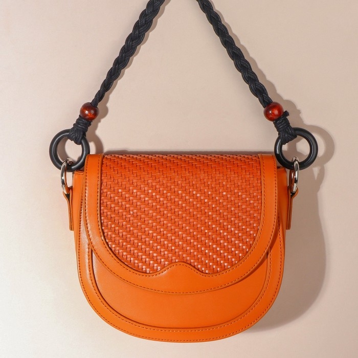 Ручки для сумки, 2 шт, вощёный шнур/дерево, 48 × 2 см, цвет чёрный Ручки для сумки, 2 шт, вощёный шнур/дерево, 48 × 2 см, цвет чёрный