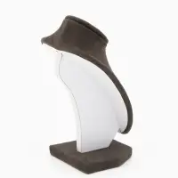 Бюст для украшений QF, 10&times;7.5&times;15 см, h=15 см, флок, серый графит