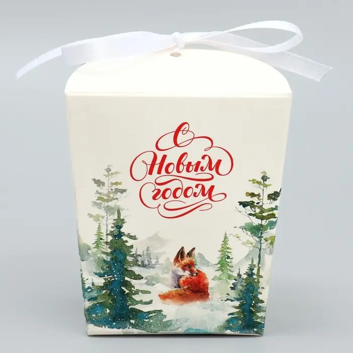 Бонбоньерка новогодняя «Новогодняя акварель», 7.5 х 8 х 7.5 см Бонбоньерка новогодняя «Новогодняя акварель», 7.5 х 8 х 7.5 см