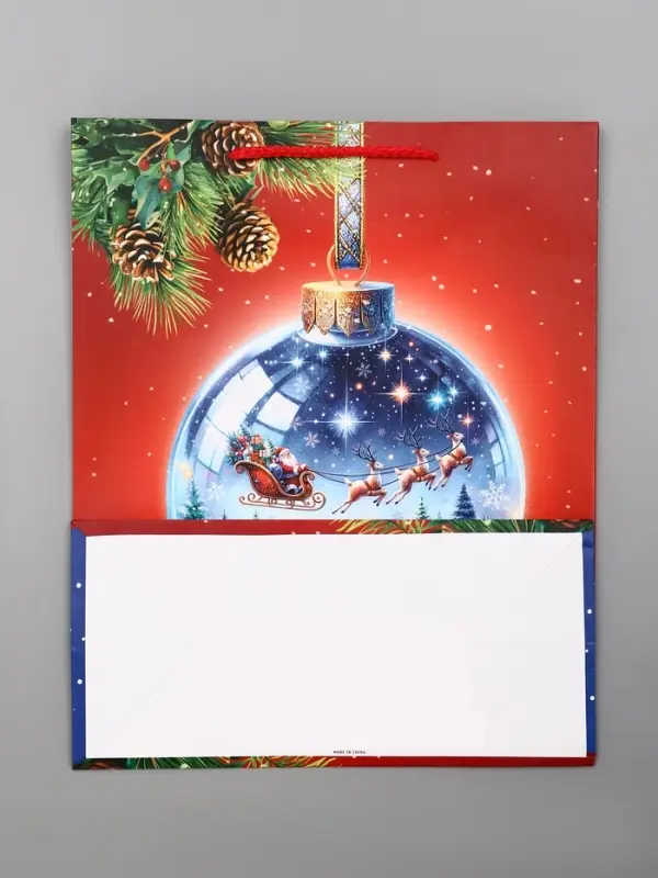 Пакет подарочный новогодний ламинированный, «Шар» , 26×12×32 см Пакет подарочный новогодний ламинированный, «Шар» , 26×12×32 см