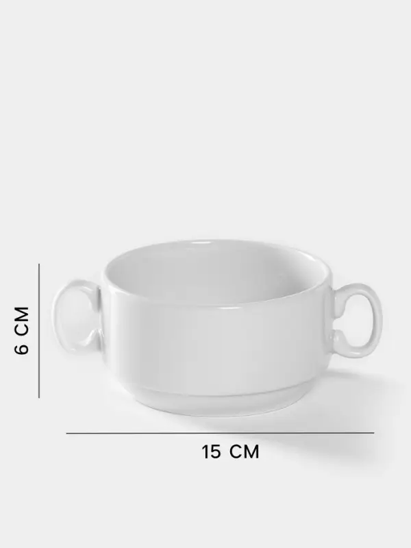 Бульонница Добрушский завод &laquo;Бельё&raquo;, 300 мл, фарфор, белая