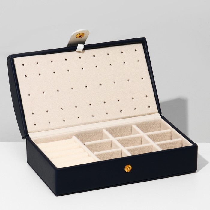 Подставка для украшений «Шкатулка» раздвижная, 17×9,5×6, цвет синий Подставка для украшений «Шкатулка» раздвижная, 17×9,5×6, цвет синий