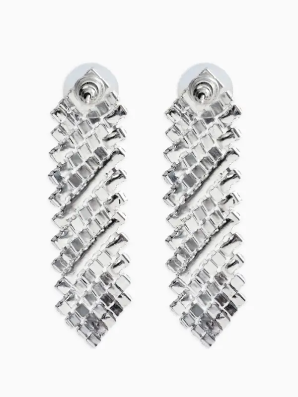 Набор 2 предмета: серьги, колье со стразами &laquo;Лёд&raquo;, d=13.5 см, белый в серебре