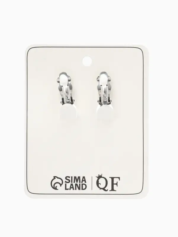 Клипсы &laquo;Грейс&raquo;, диагональ бусин, белая в чернёном серебре