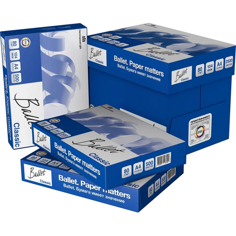 Бумага Ballet Classic (А4, марка В, 80 г/кв.м, 500 л)