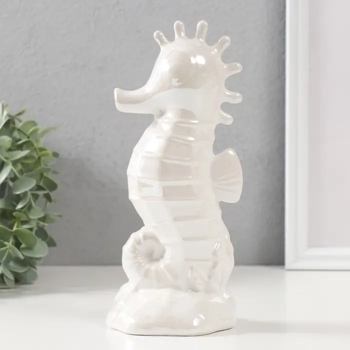 Копилка для денег &laquo;Морской конёк&raquo;, керамика, перламутр, 9.5&times;8.2&times;21 см