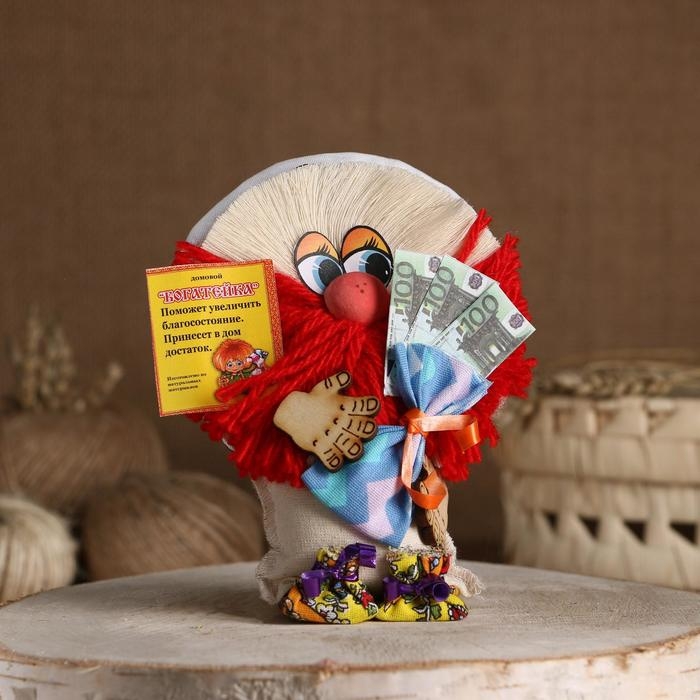 Оберег-домовой Оберег-домовой "Богатейка в фуражке", 19х12х5 см, микс