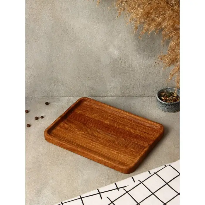Блюдо - поднос деревянный для сервировки и подачи Adelica &laquo;Арно&raquo;, 25&times;18&times;1.7 см, дуб