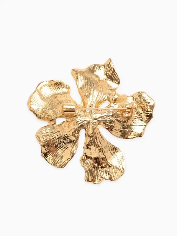 Брошь  Брошь "Цветок лилии", цвет золото