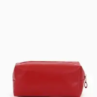 Косметичка женская ONE COLOR, на молнии, экокожа, бордовая