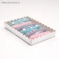 Коробочка для печенья с PVC крышкой, серебряная, 22 х 15 х 3 см