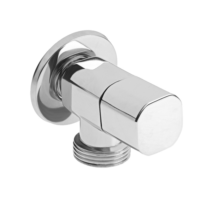 Кран для бытовых приборов ZEIN engr, 1/2" х 3/4", квадратный, угловой, хром