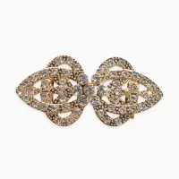 Зажим для кардигана "Ажур", шип, цвет белый в золоте Зажим для кардигана "Ажур", шип, цвет белый в золоте