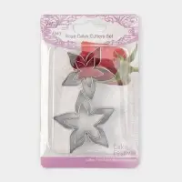 Формы для печенья &laquo;Лепестки розы&raquo;, набор 4 шт., металл, серебристые