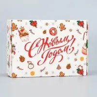 Коробка подарочная новогодняя складная «Новогодние сладости», 14 х 10 х 5 см