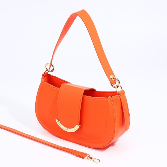 Сумка-багет на молнии, цвет оранжевый Сумка-багет на молнии, цвет оранжевый
