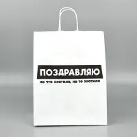 Подарочный пакет с открыткой &laquo;На что хватило&raquo;, крафт